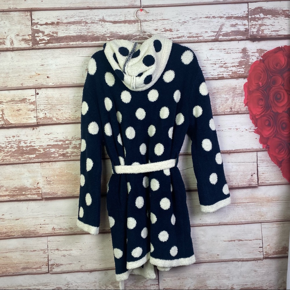Barefoot Dreams- Polka Dot Short Hooded Robe - Picture 12 of 16